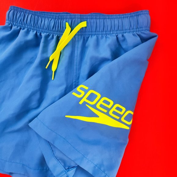 Speedo swim trunk light blue yellow  boy's size XL - Picture 2 of 5